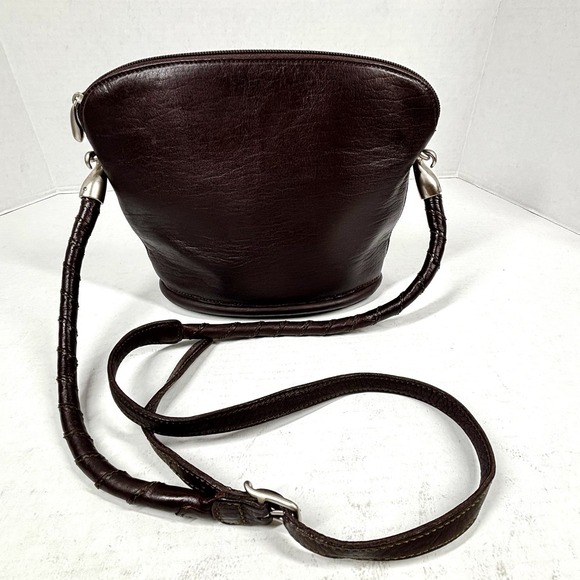 VTG 90s Denver Buffalo Company Leather Bucket Shoulder Bag Purse Weave Italy EUC